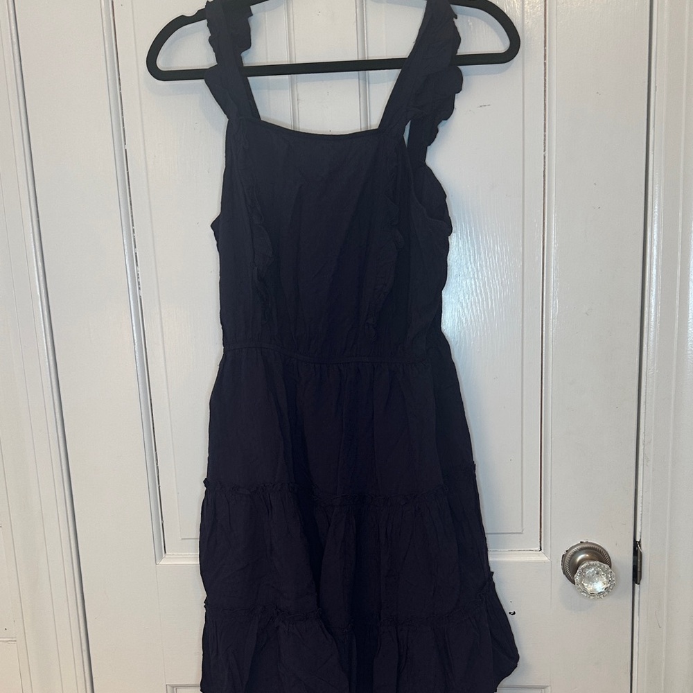 Glam‎ Navy Tiered Ruffle Dress size M EUC